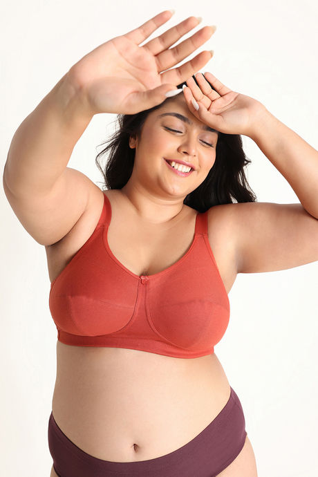 Zivame True Curv Double Layered Non Wired Full Coverage Super Support Bra - Burnt Brick — image 2